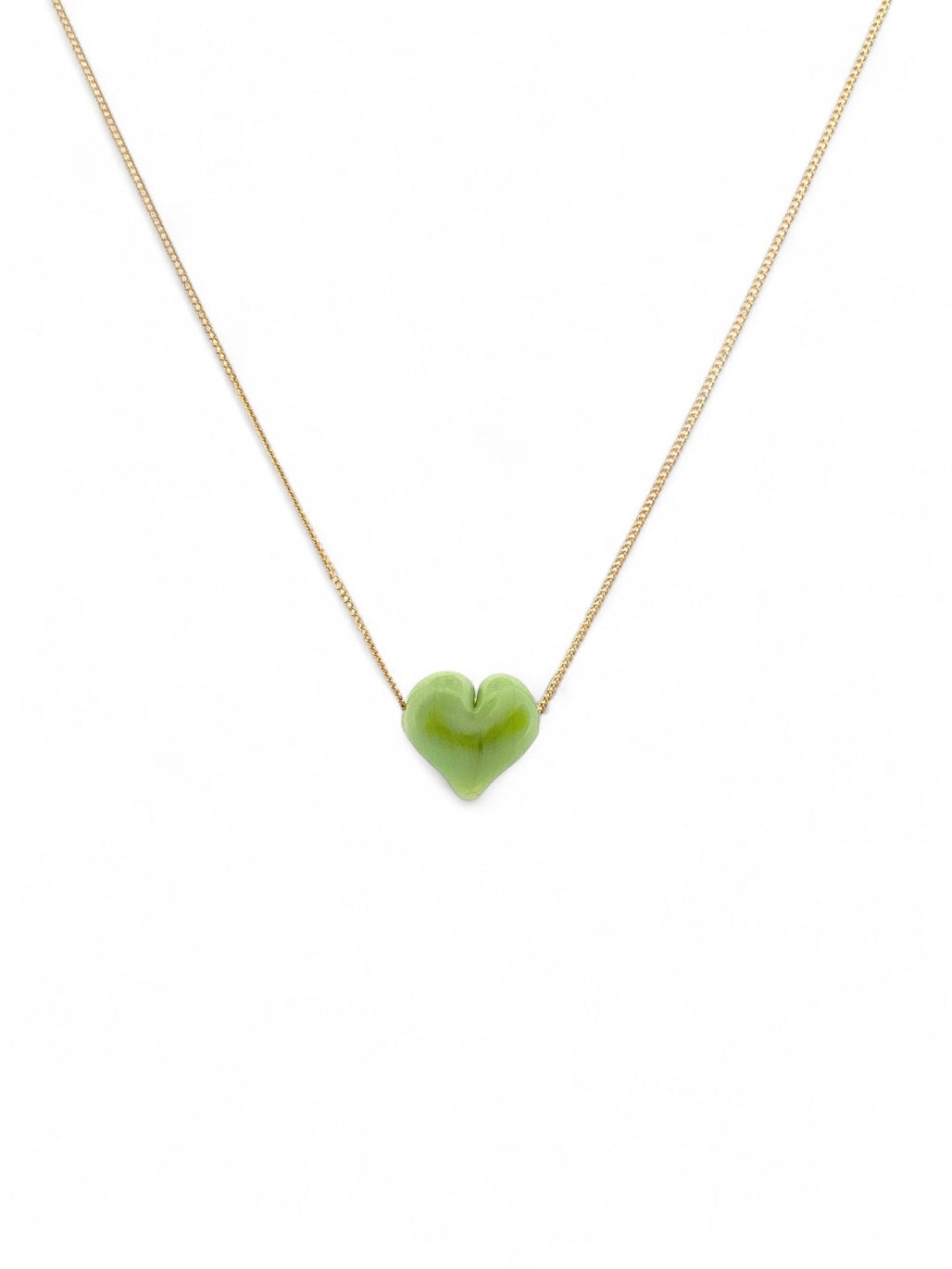 Puffy Glass Heart Necklace