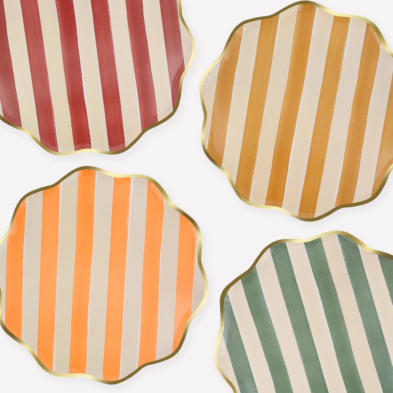 Fall Stripe Dinner Plates