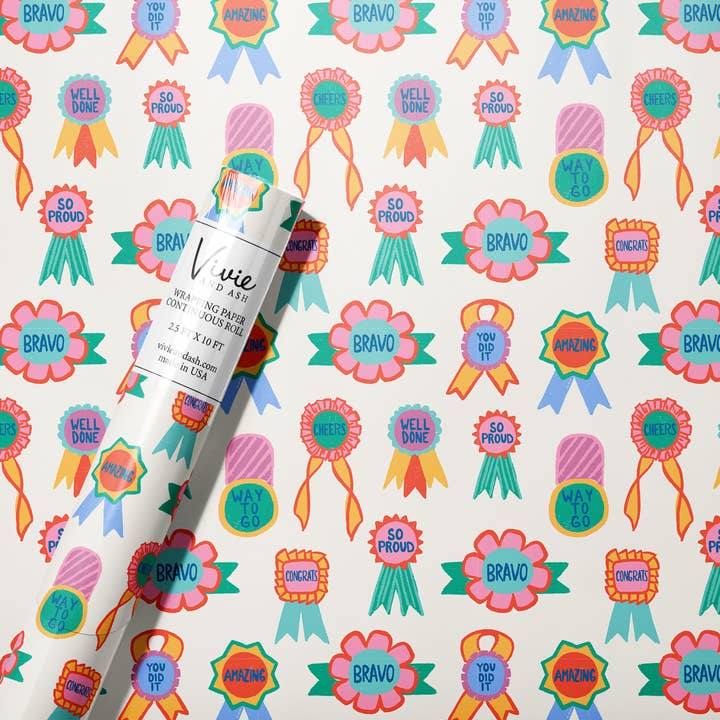 Congratulations Ribbons Brights Wrapping Paper