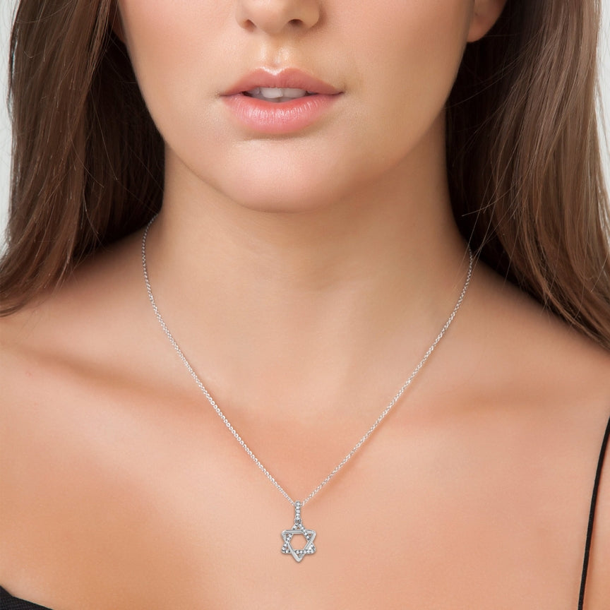 Interlaced Jewish Star Necklace