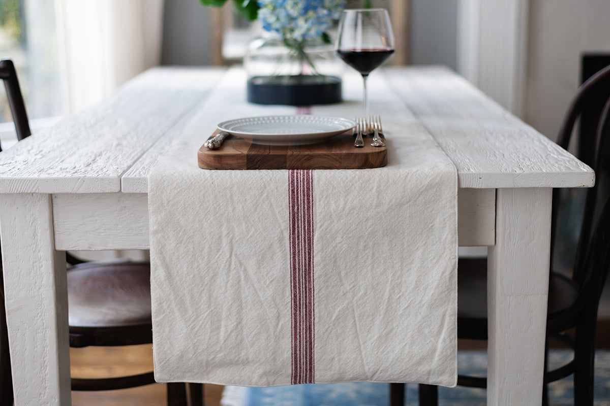 Vintage Merlot Stripe Table Runner