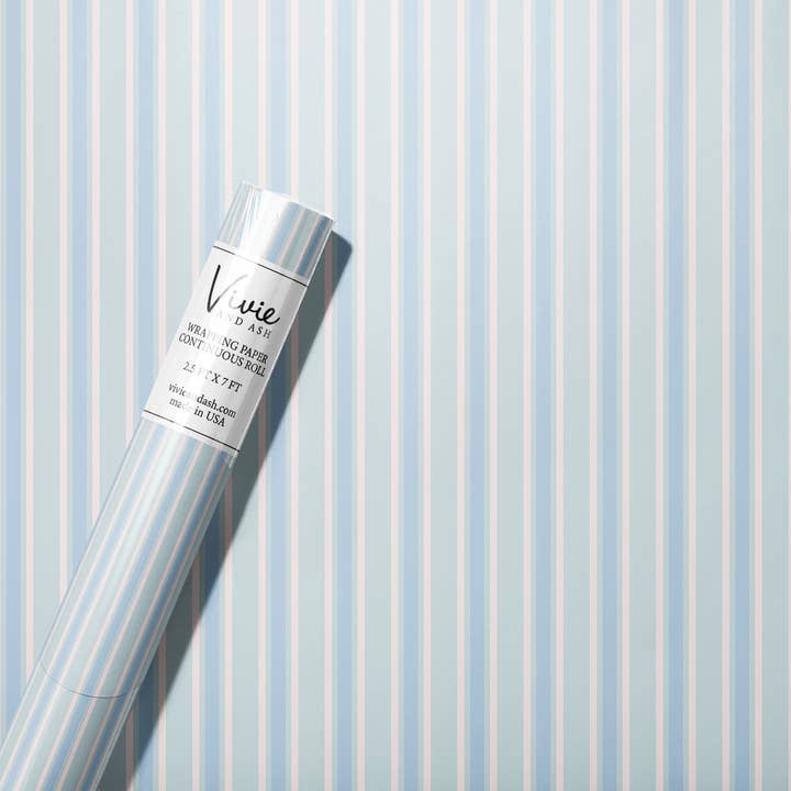 Blue Ticking Stripe Wrapping Paper