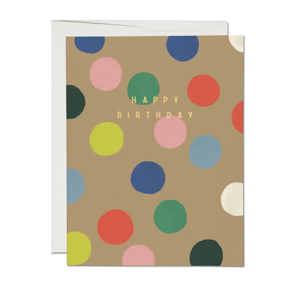 Rainbow Dots Happy Birthday Card