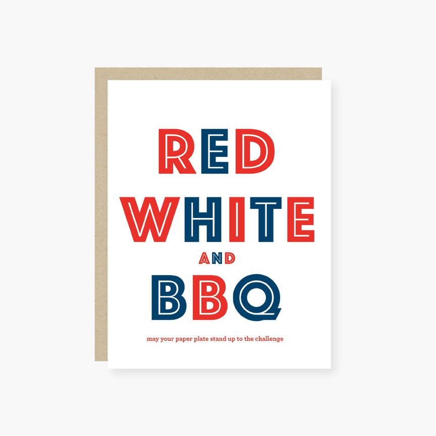 Red White and BBQ 4th of July Card