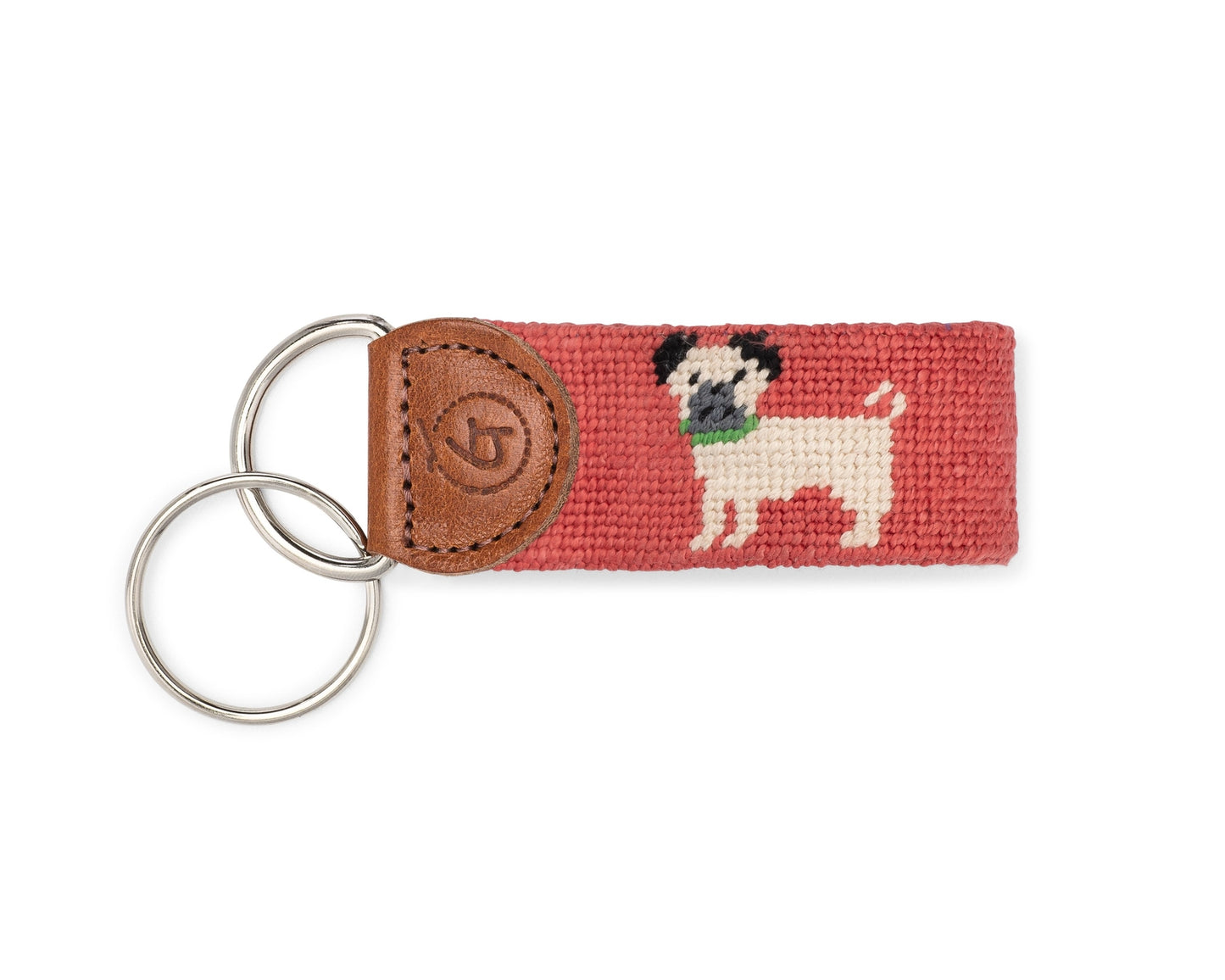 Pug Needlepoint Keychain