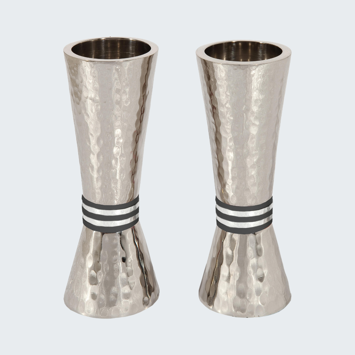 Hammered Nickel Rings Candlesticks