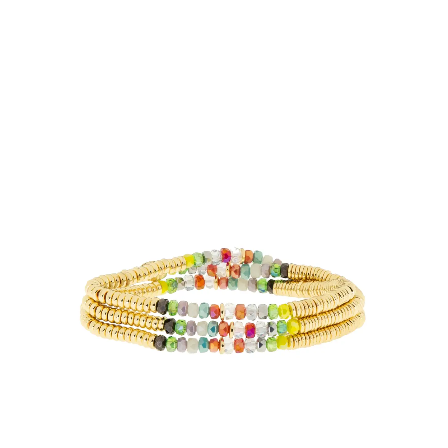Rainbow Gold Stretch Wrap Bracelet