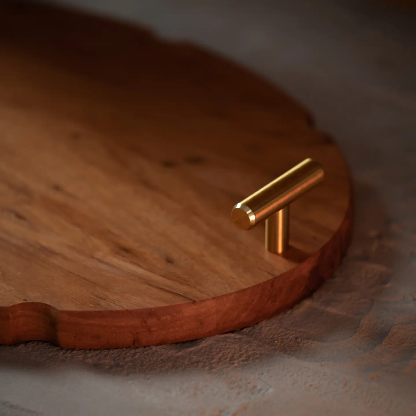 Hickory Tray with Brass Handles