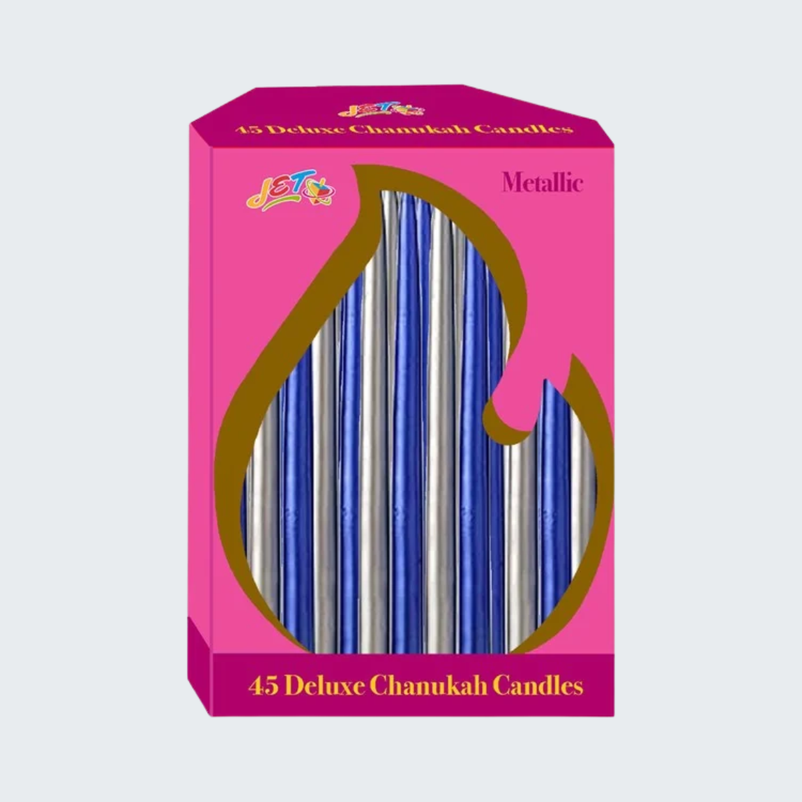 Blue & White Metallic Chanukah Candles