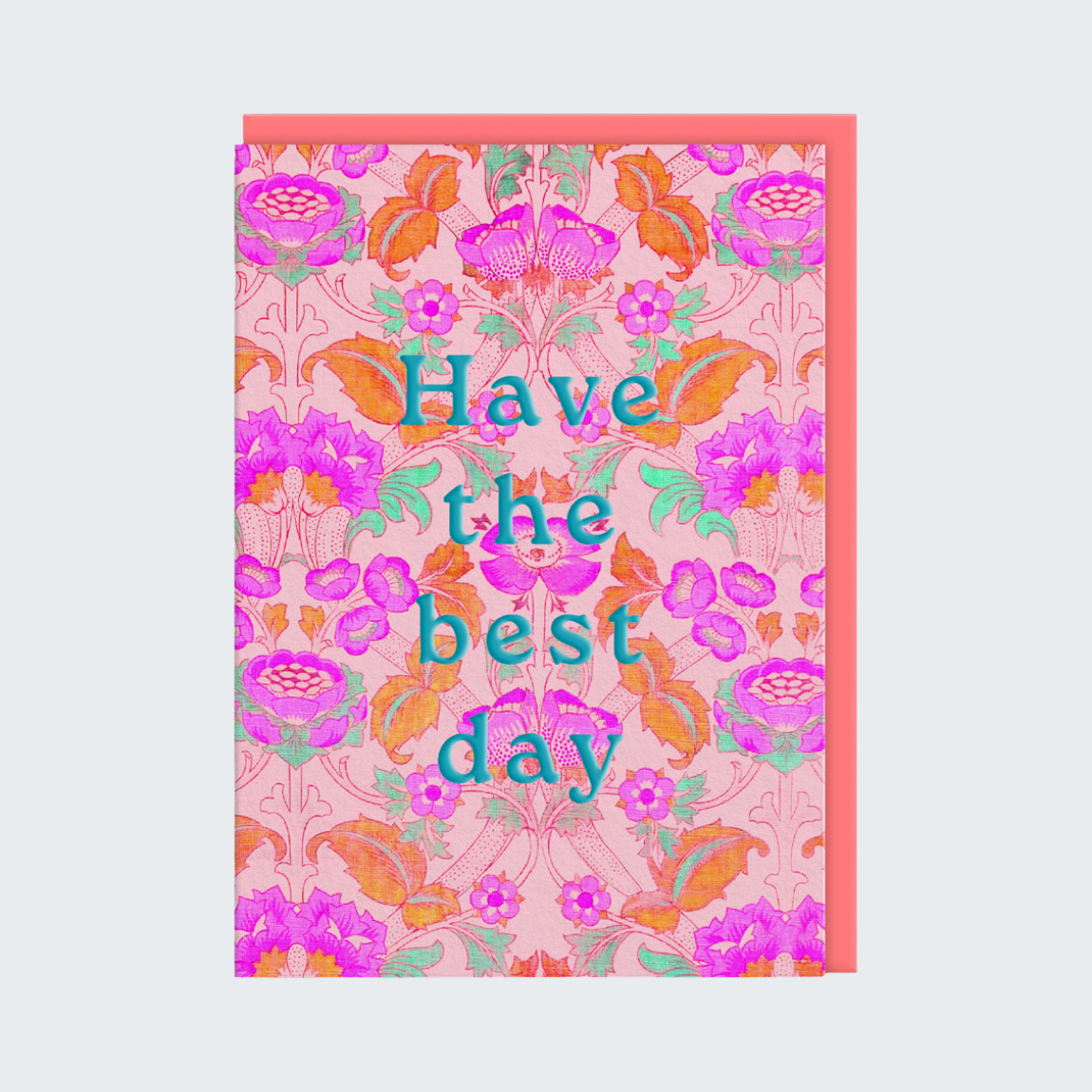 Neon Floral Pink Arts & Crafts Birthday Card