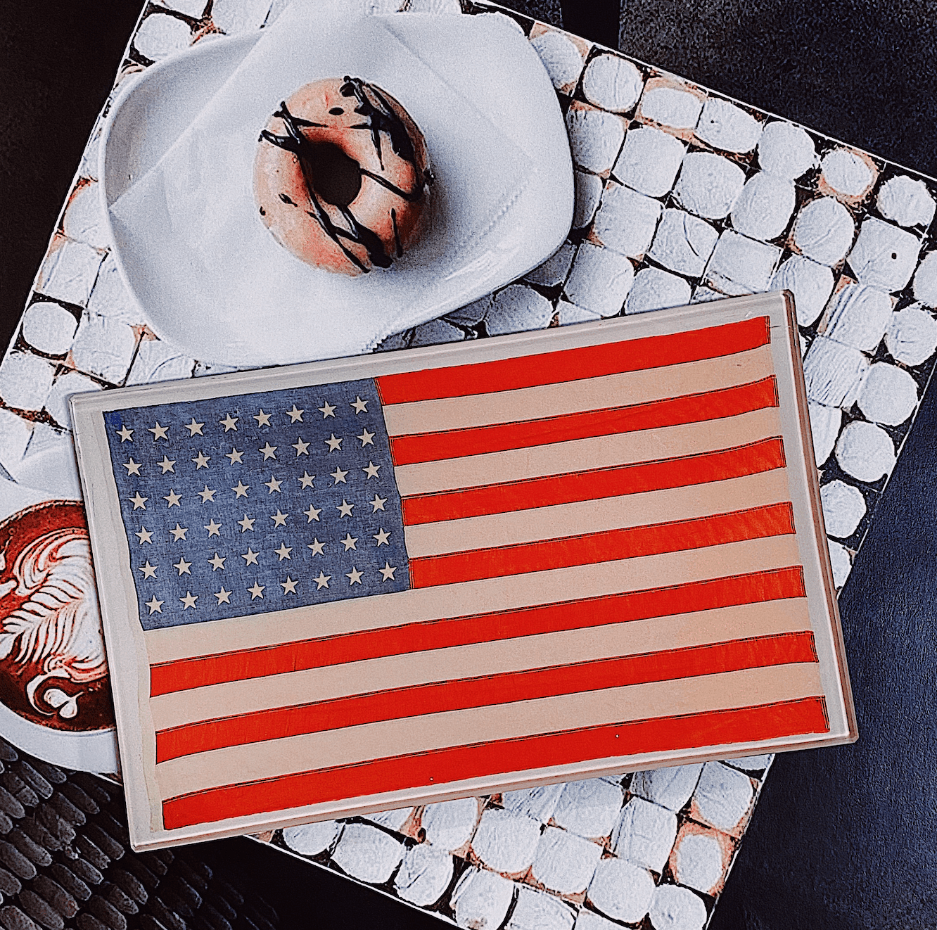 USA Flag Decoupage Tray