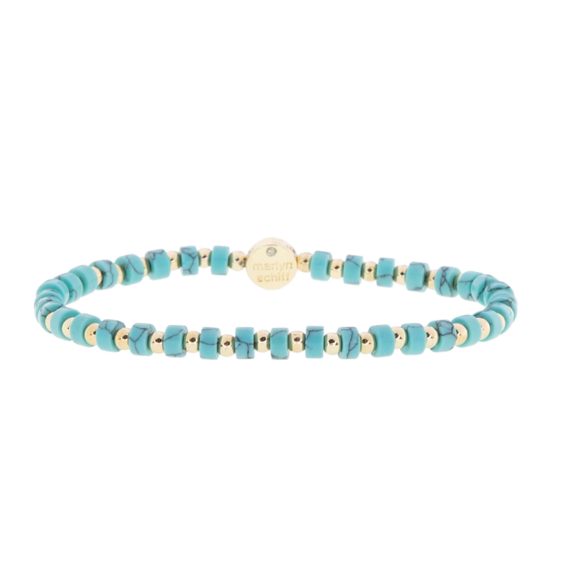 Stone Disc Stretch Bracelet