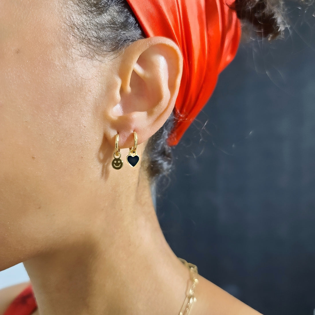 Huggie Hoop Heart Earrings