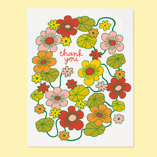 Nasturtium Thank You Card