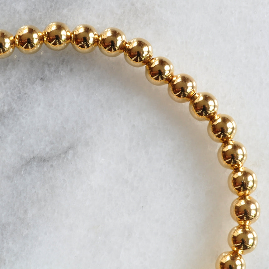 Gold Beaded Stretch Bracelet