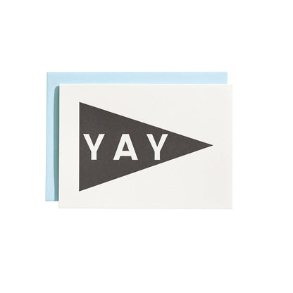 Yay Pennant Black Greeting Card