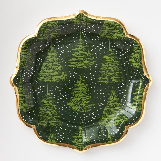 Elegant Greenery Christmas Plates