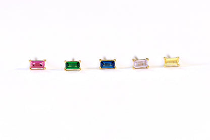 Rainbow Baguette Studs - Set of 5