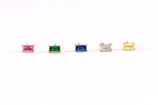 Rainbow Baguette Studs - Set of 5