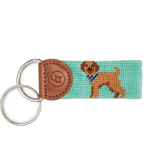 Labradoodle Needlepoint Keychain