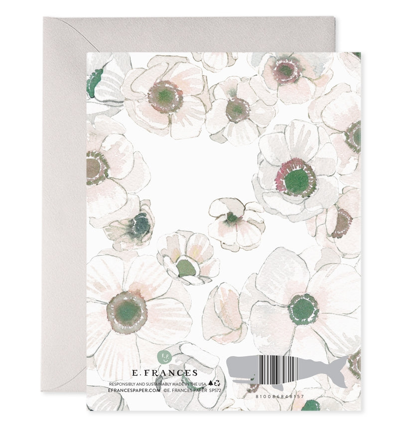 White Flower Wedding Card