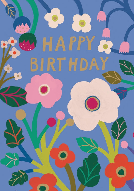 Happy Flowers Birthday Card