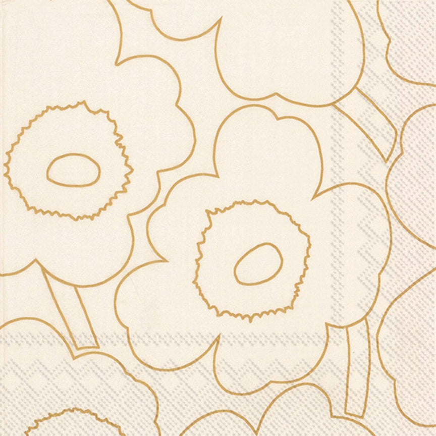 Marimekko-Unikko Gold Paper Cocktail Napkins