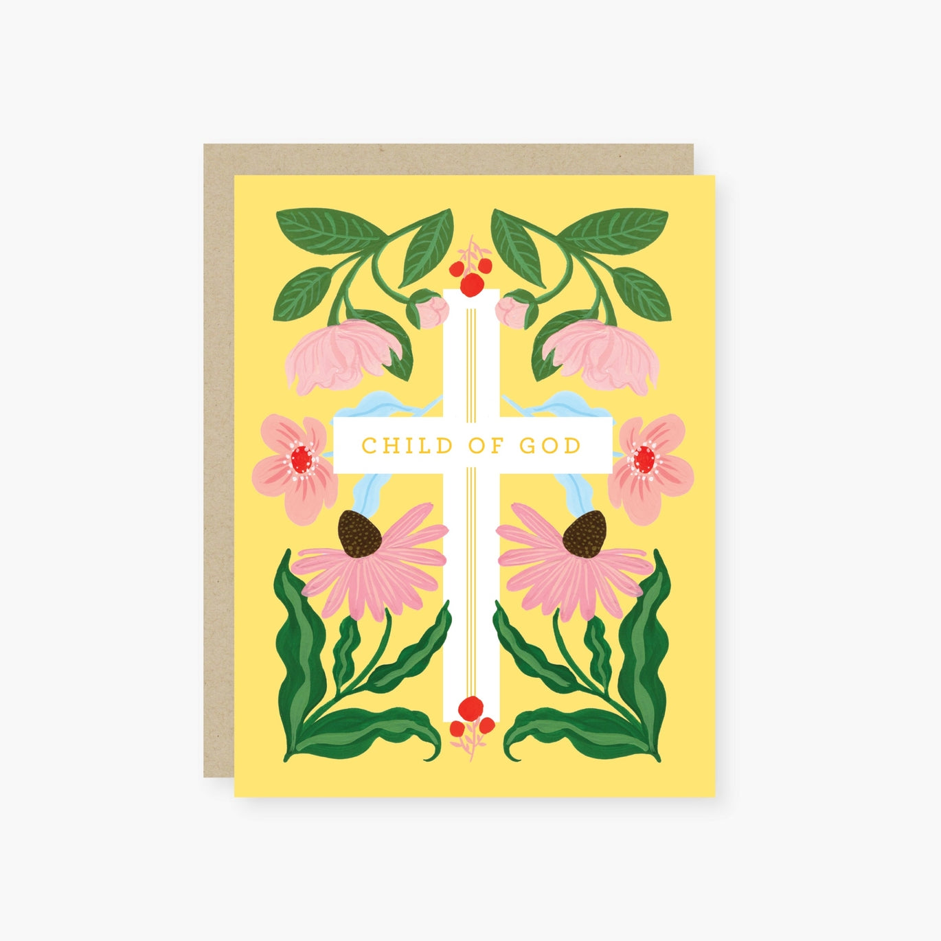 Floral Child of God Baptism/Communion Card