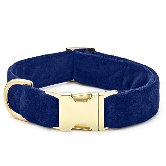 Navy Velvet Dog Collar