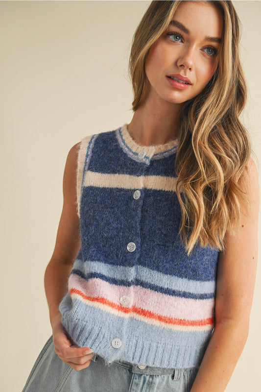 Multi Colored Striped Vest