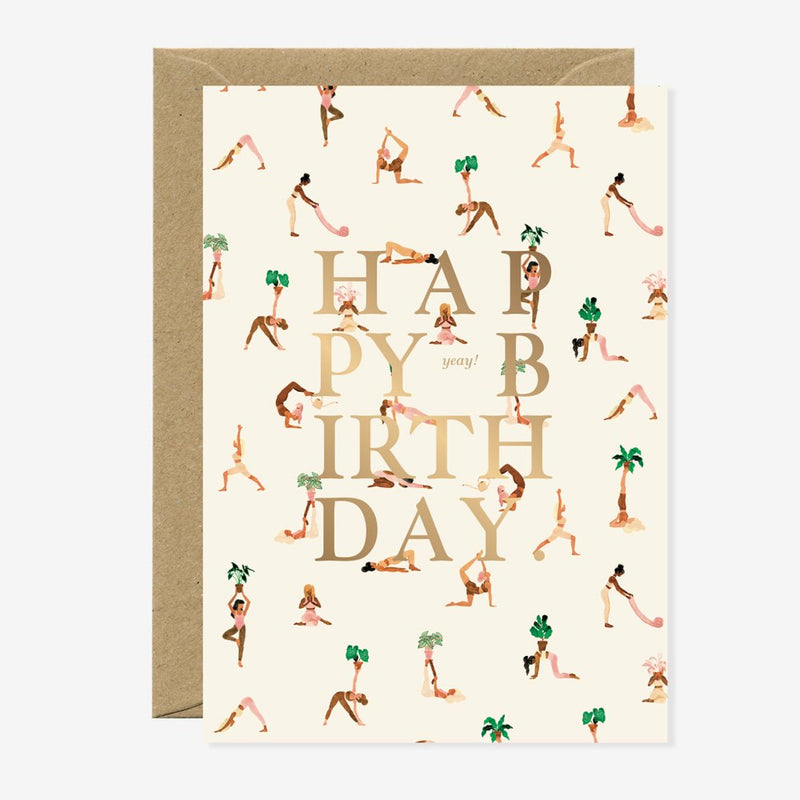 Yoga Pattern Birthday Card