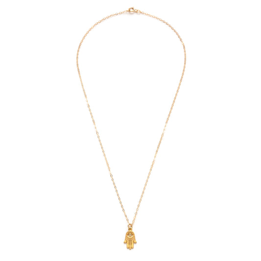 Dainty CZ Hamsa Necklace