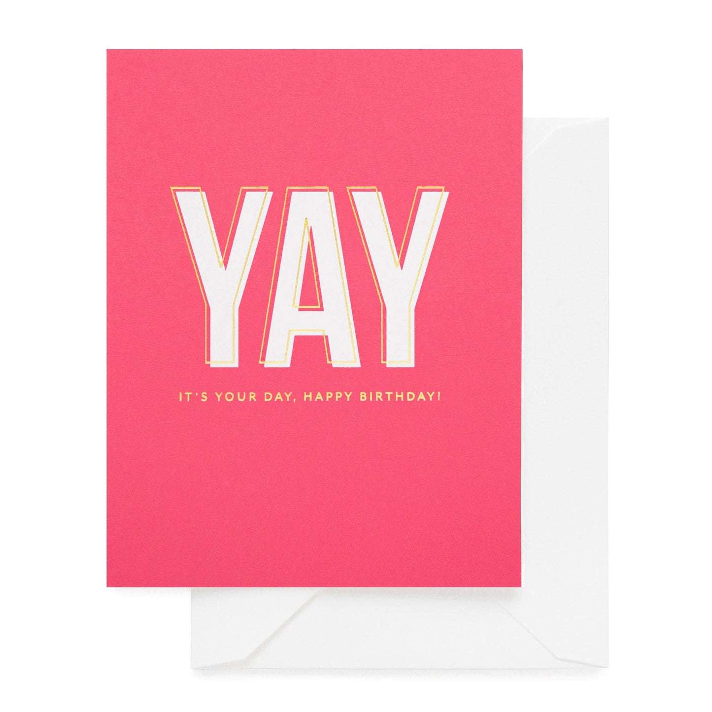 Hot Pink Yay Birthday Card