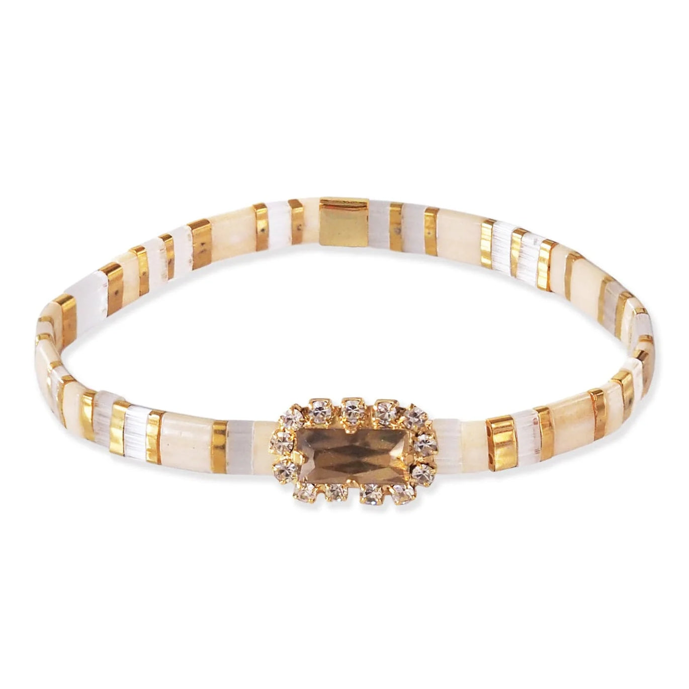 Tila Bracelet with Emerald Cut Stone