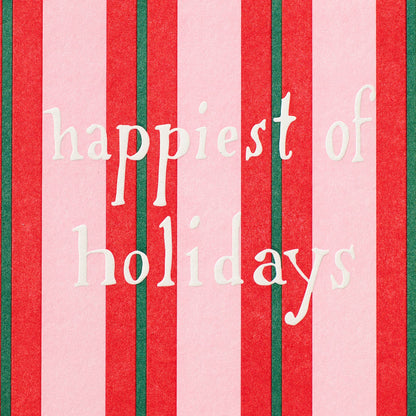 Holiday Stripes Greeting Card