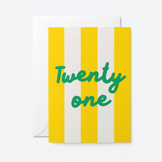 Twenty One Milestone Birthday Card
