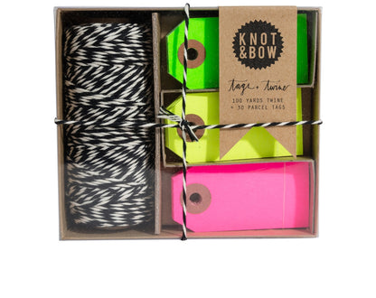 Black and Neon Tag and Twine Box