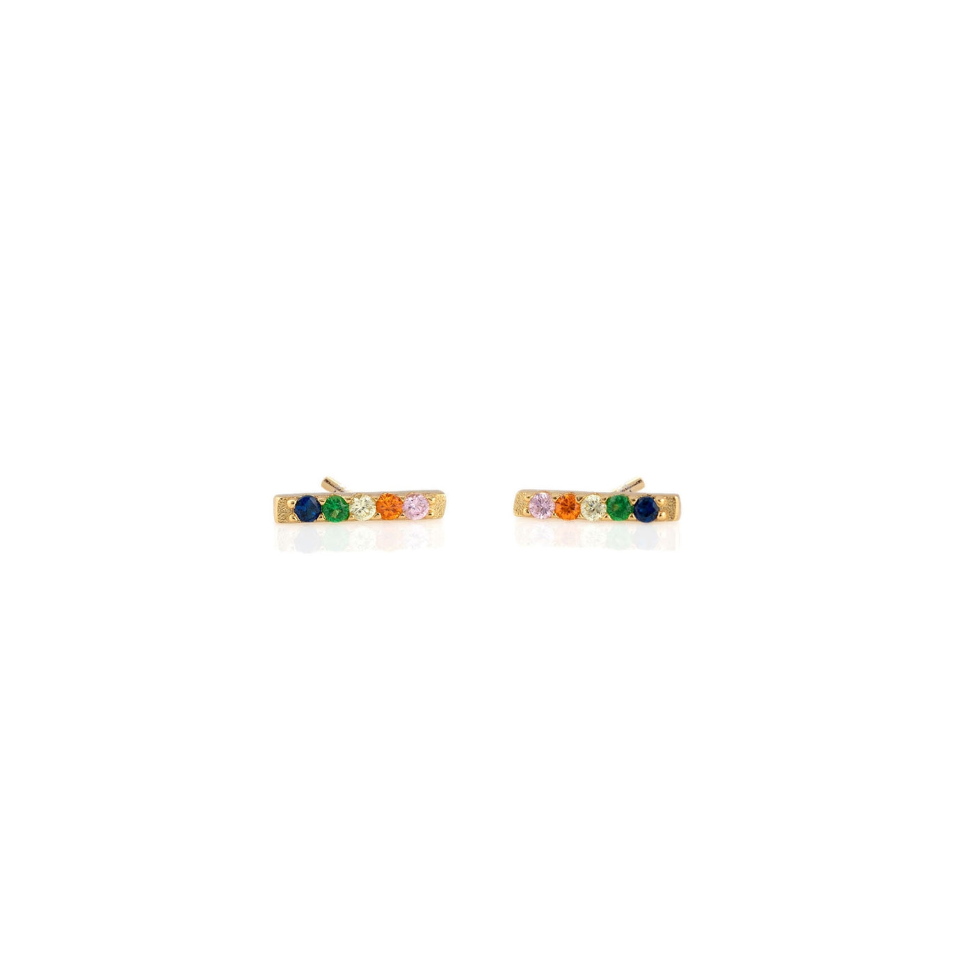 Rainbow Bar Dash Stud Earrings