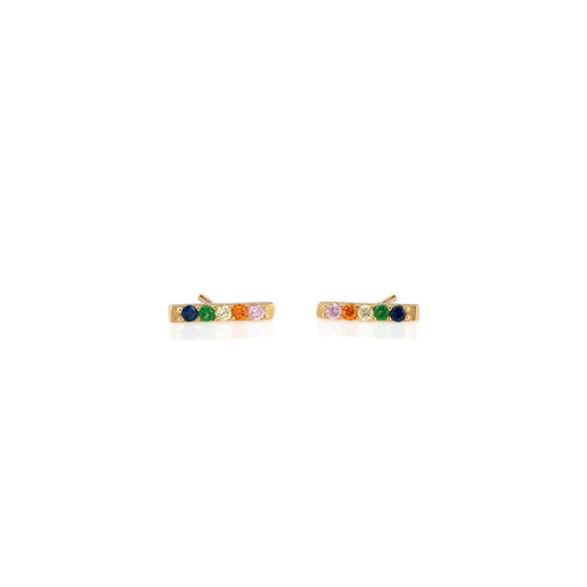 Rainbow Bar Dash Stud Earrings