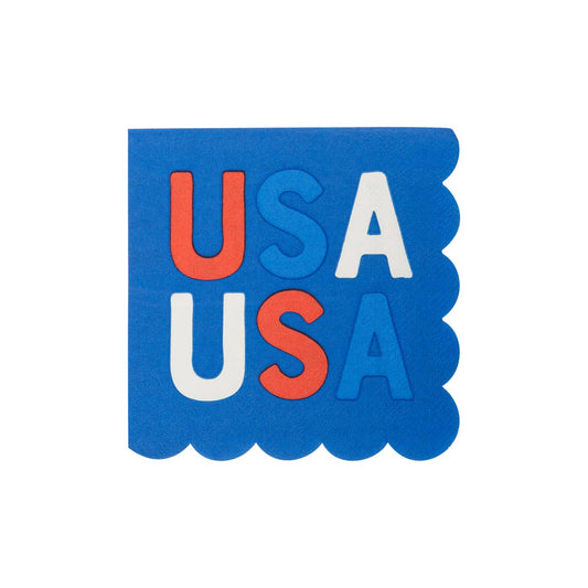 USA Scallop Paper Cocktail Napkins