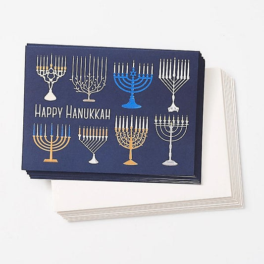 Menorahs Happy Hanukkah Card Boxed Set