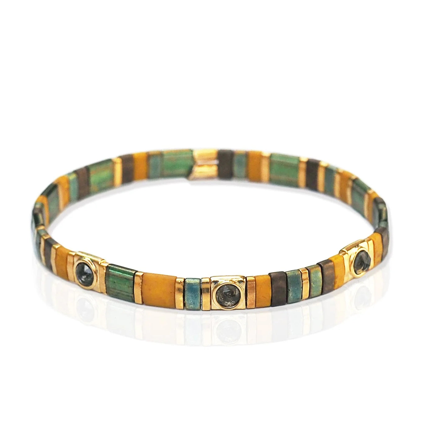 Tila Beaded Bracelet with Scattered Stone