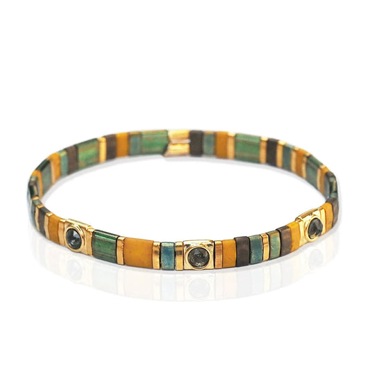 Tila Beaded Bracelet with Scattered Stone