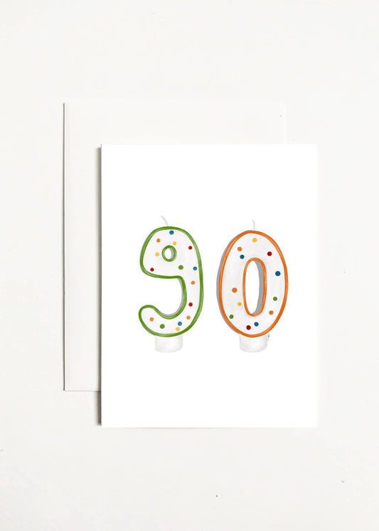 90 Birthday Candle Card