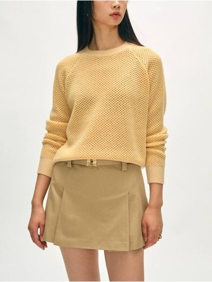 Sand Cashmere Mesh Sweatshirt