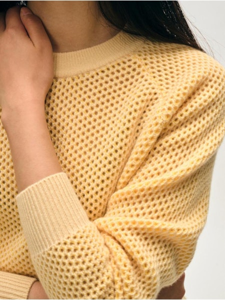 Sand Cashmere Mesh Sweatshirt