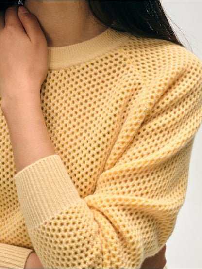 Sand Cashmere Mesh Sweatshirt