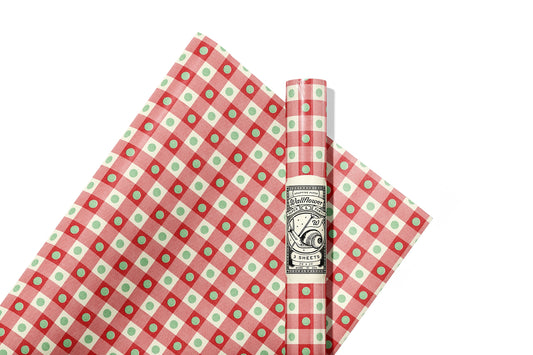 Red Plaid Dot Wrapping Paper