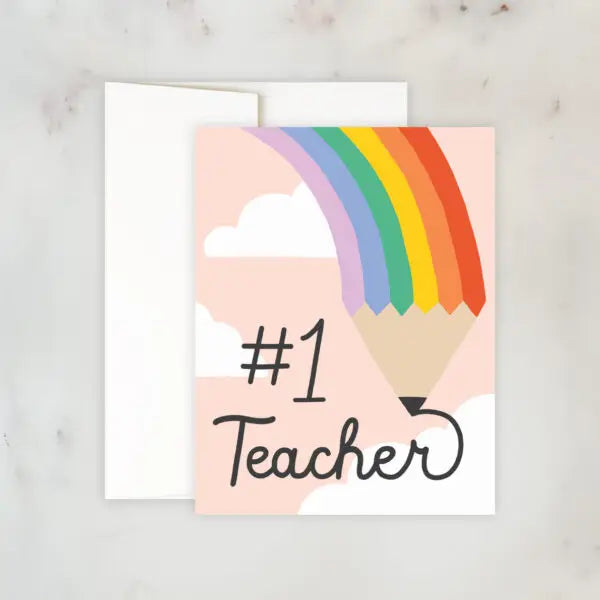 Rainbow Pencil Teacher Appreciation Card