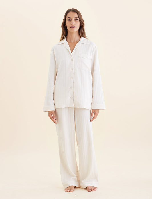Brushed Cotton Herringbone PJ Set